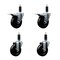 Service Caster 4'' Soft Rubber Swivel 1-1/8'' Expanding Stem Caster Set 2 Total Lock Brakes, 4PK SCC-EXTTL20S414-SRS-2-S-2-118 - alternate 1